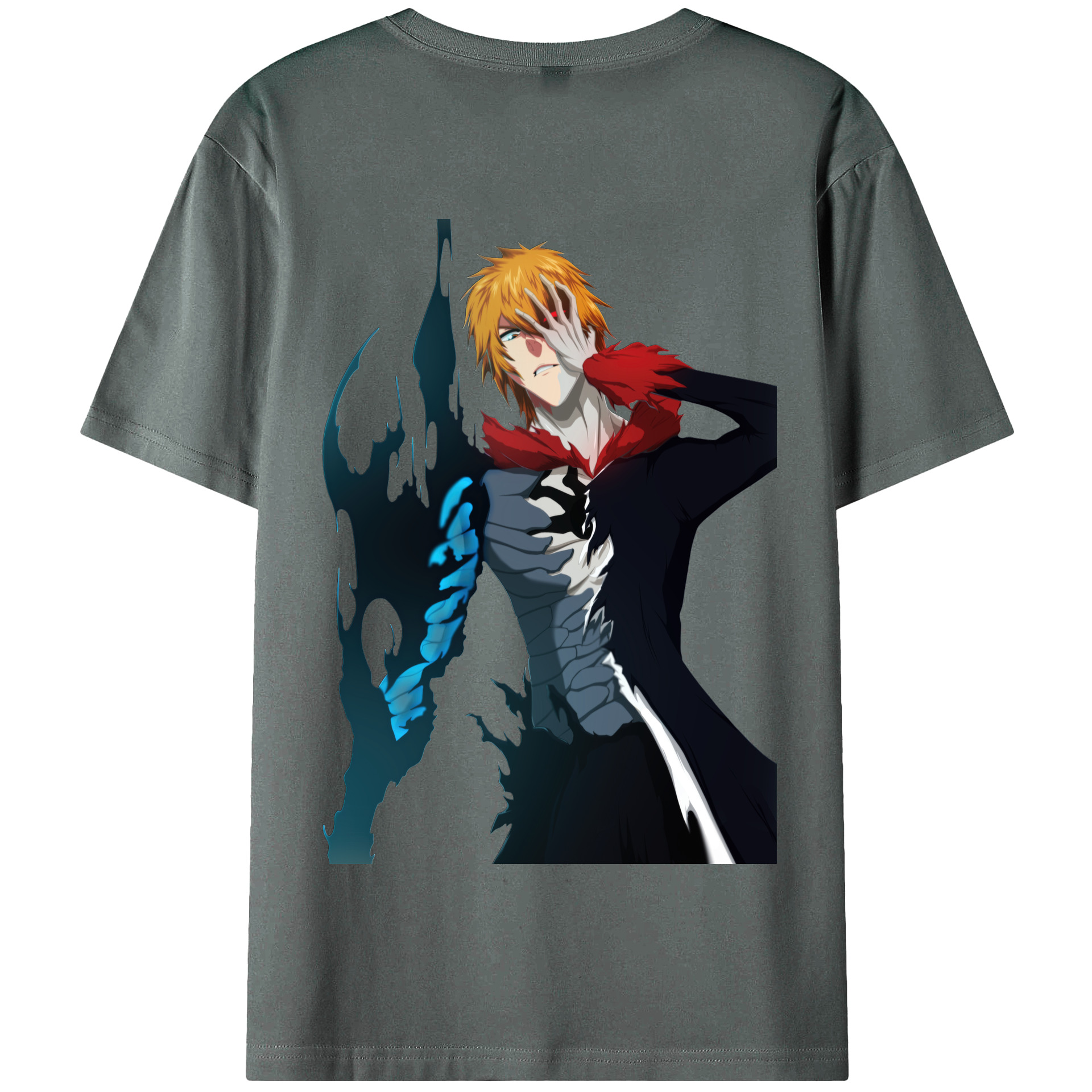 （画像用） ブリーチ 黒崎一護（くろさき いちご）BLEACH Kurosaki Ichigo 綿100％半袖Tシャツ（背面プリント）